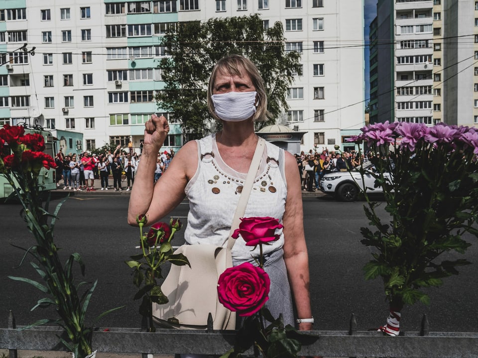 Regierungskritische Demo in Minsk, August 2020.
