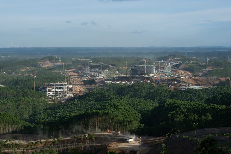 Huge construction site in the middle of the forest
