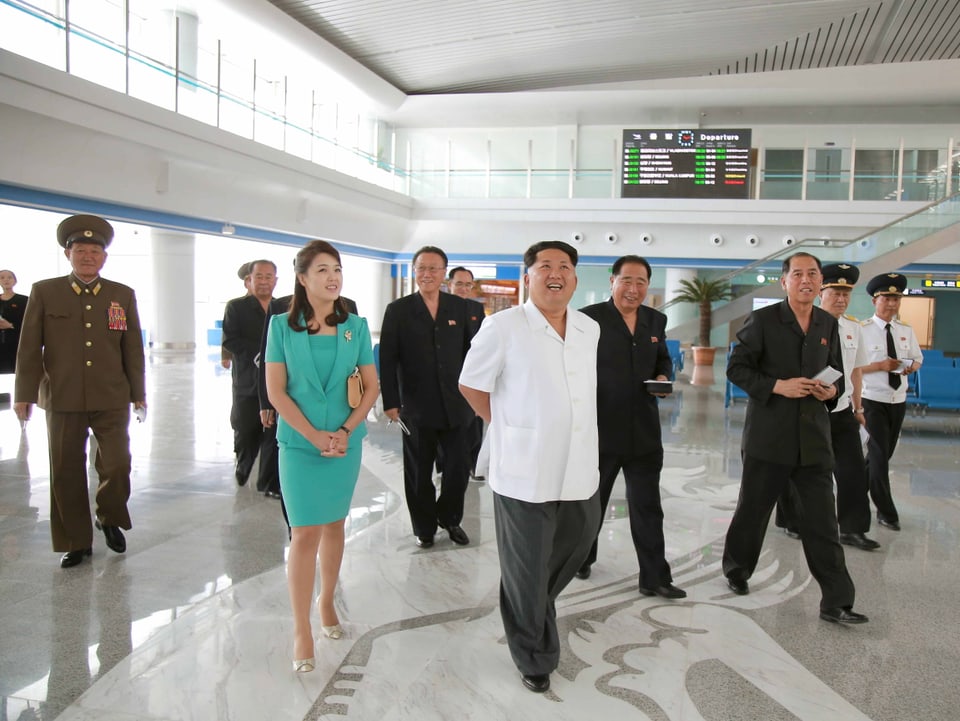 Kim Jong Un im neuen Flughafen von Pyongyang.