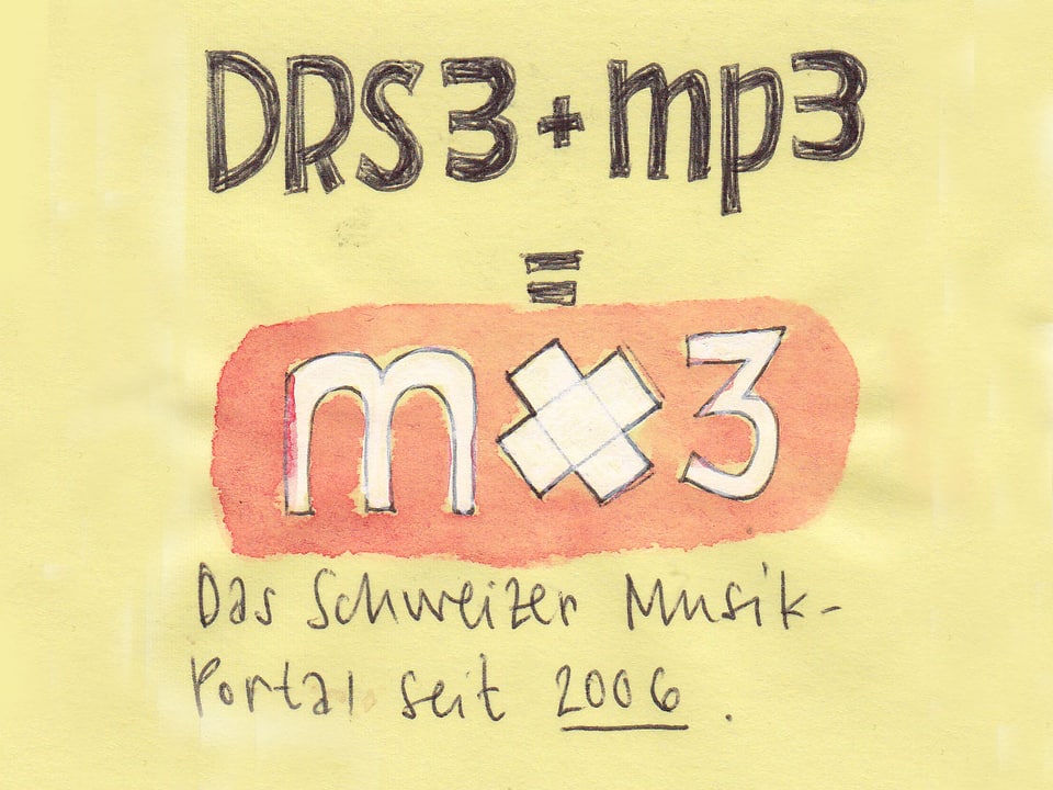 Zu sehen ist die Gleichung: DRS 3 + mp3 = mx3