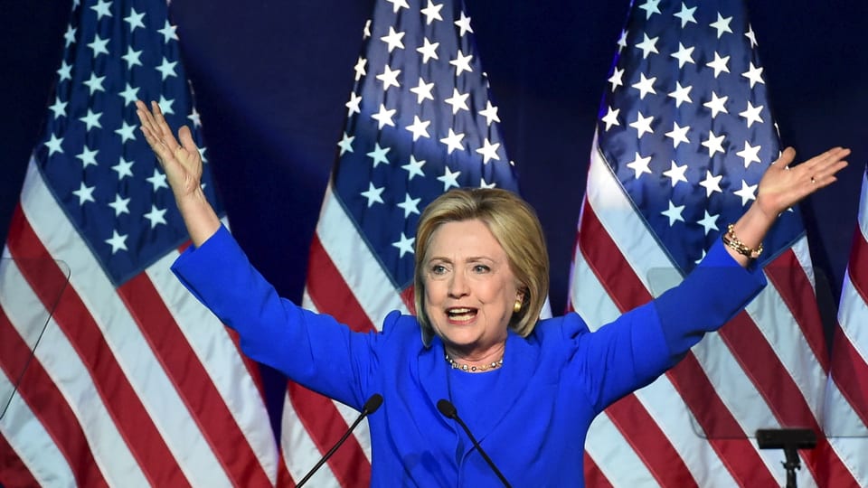 Kandidatin Hillary Clinton am Sommertreffen der Demokraten vom Wochenende in Minneapolis. 