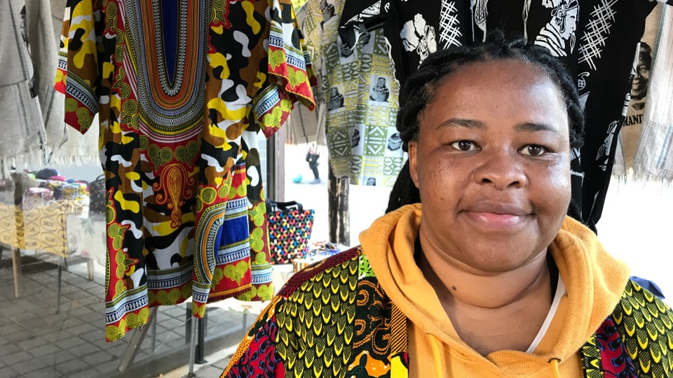 Seamstress Nani Zondo in the town of Soweto.