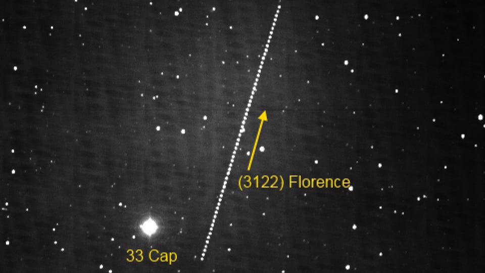 Aufnahme des Nachthimmels mit 60 "Florence-Punkten".