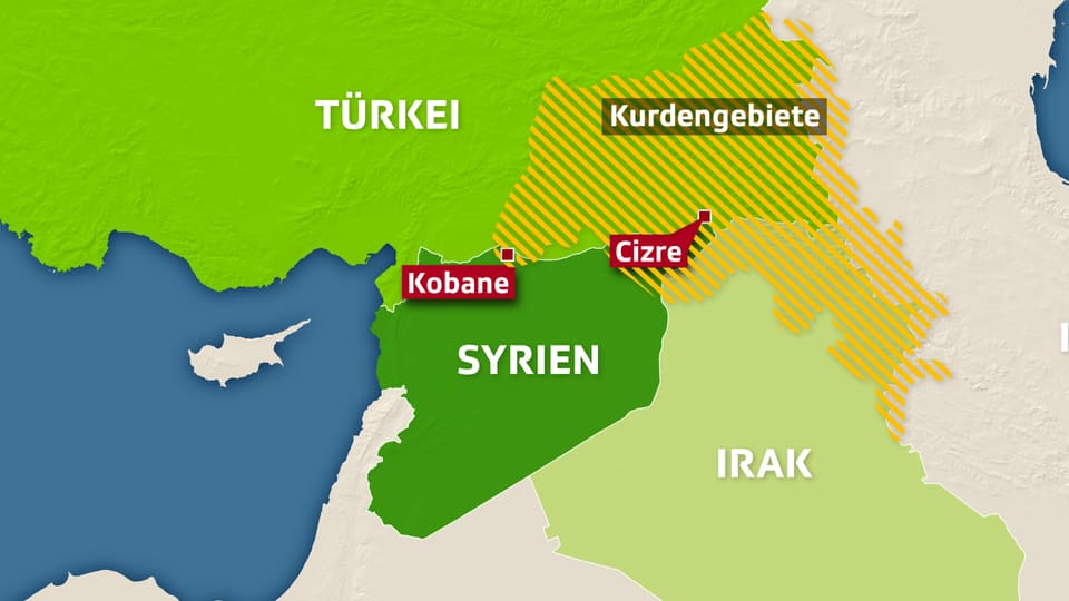 Karte - Syrien, Irak, Türkei