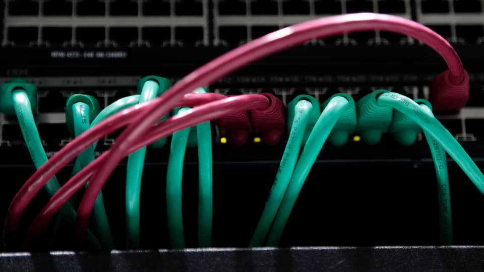 Netzwerkkabel in einem Serverraum.