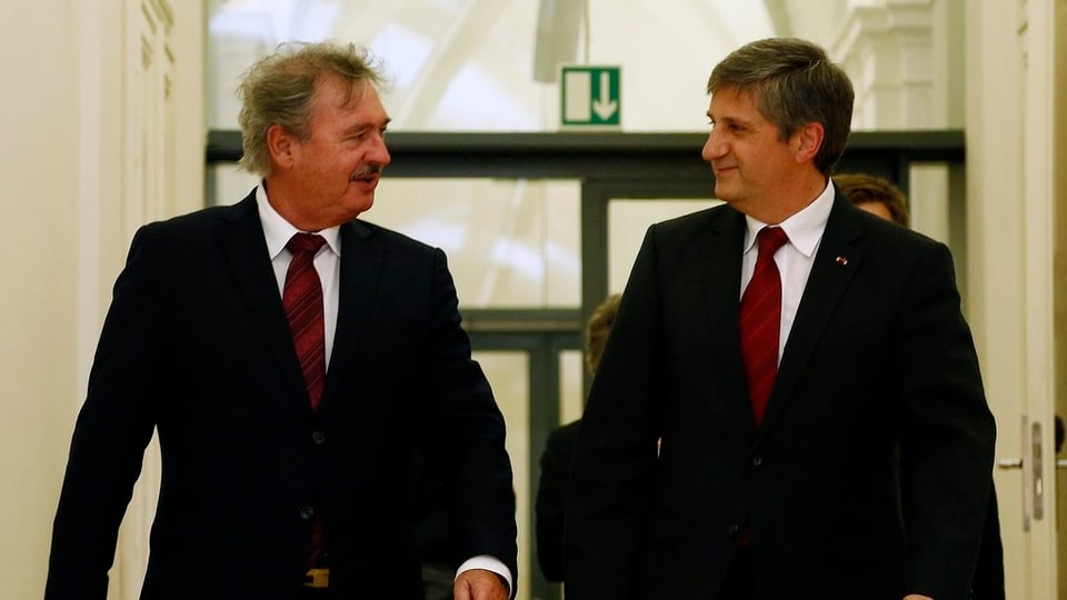 Luxemburgs Aussenminister Jean Asselborn (links) und sein österreichischer Kollege Michael Spindelegger