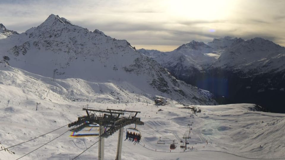 Der Blick von Fontanet im Skigebiet Verbier 4 Vallées.