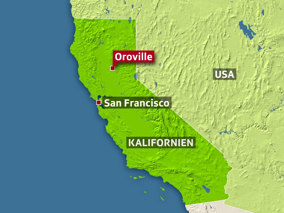 Karte von Kalifornien.