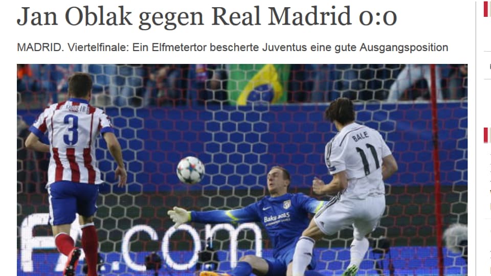 Screenshot österreichische Zeitung mit Fussballer.