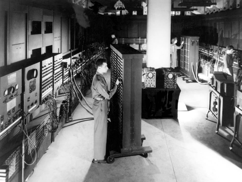 Ansicht des ENIAC, einer der ersten Multifunktions-Computer