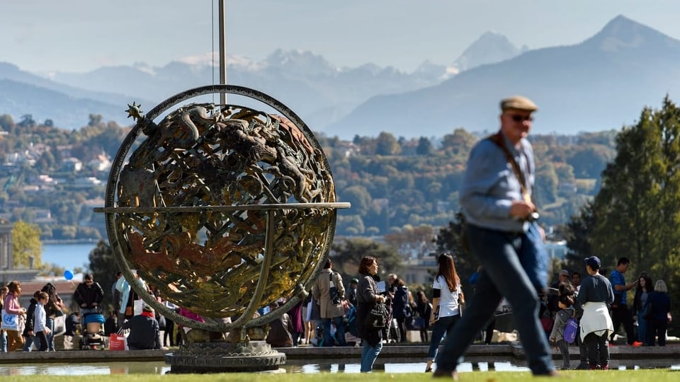 Geldspritze für das internationale Genf