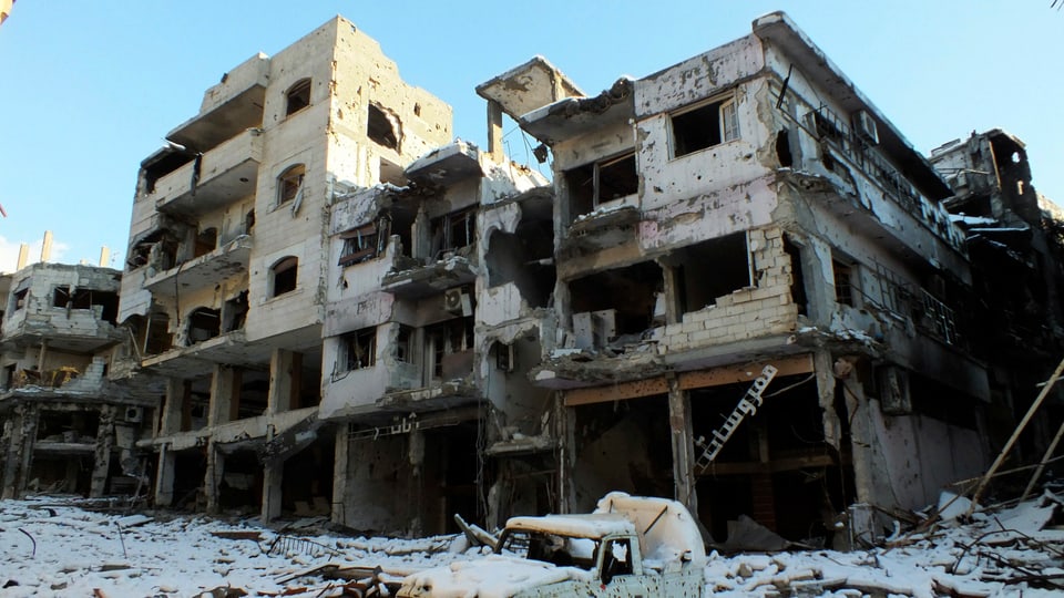 Zerstörung in der seit Monaten umkämpften Stadt Homs