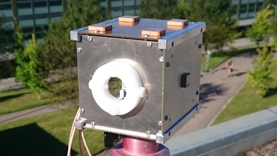 Nano-Satellit aus der Schweiz: Ein Modell des ETH «1-Unit-Cube».