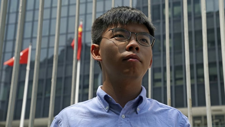 Joshua Wong in Nahaufnahme.