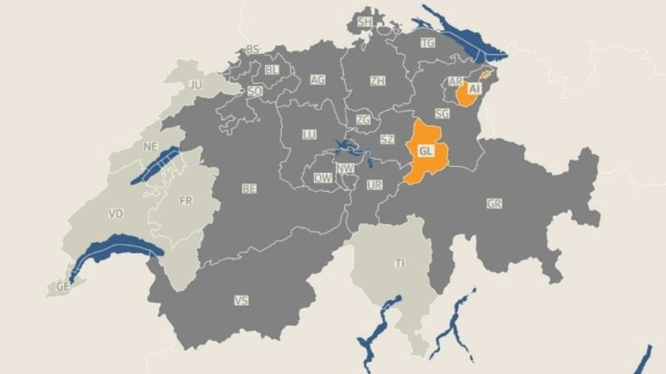 Kassensturz-Umfrage: Eingefärbte Schweizerkarte