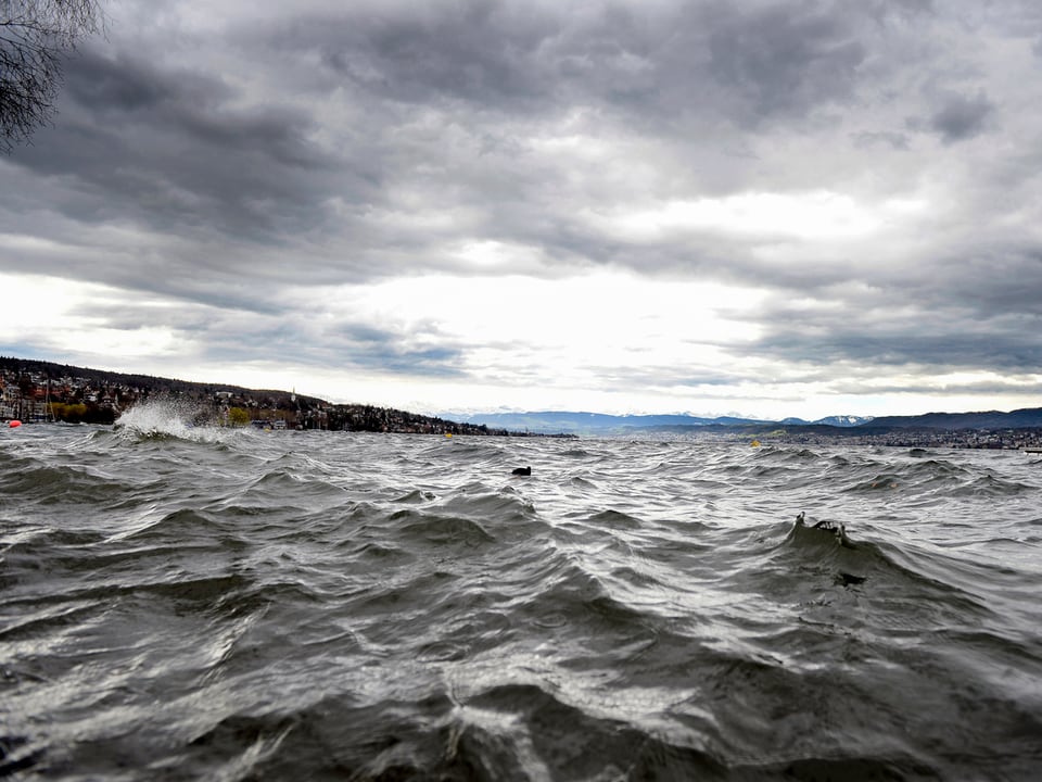 Stürmischer Wellengang auf dem Zürichsee