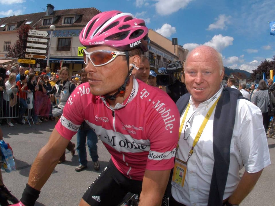 Jan Ullrich und Rudy Pevenage an der Tour de France 2005.