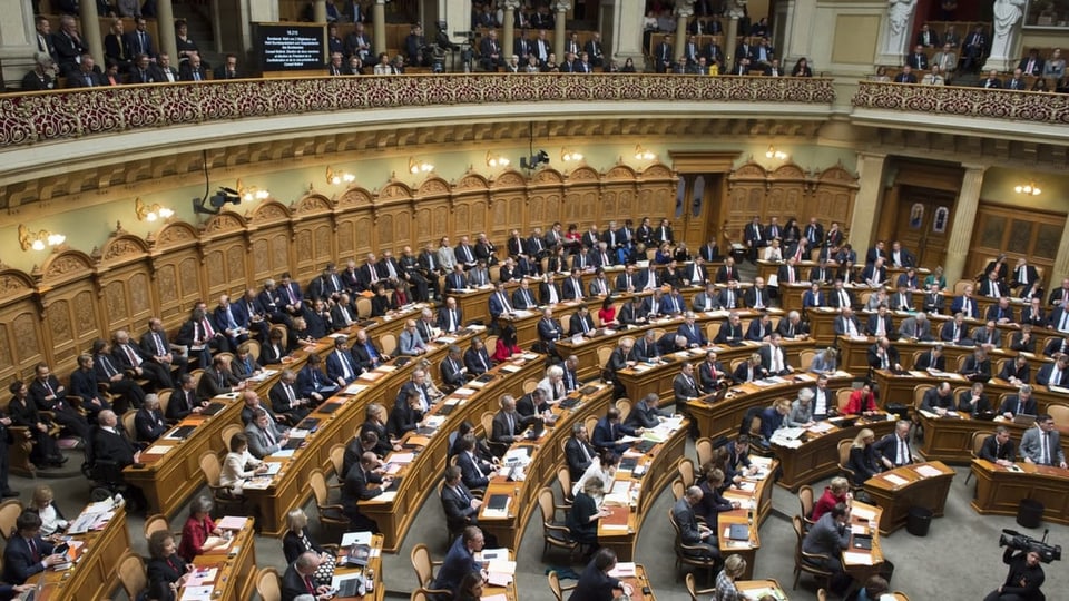 Die Vereinigte Bundesversammlung bei der Bundesratswahl vom 5. Dezember 2018.