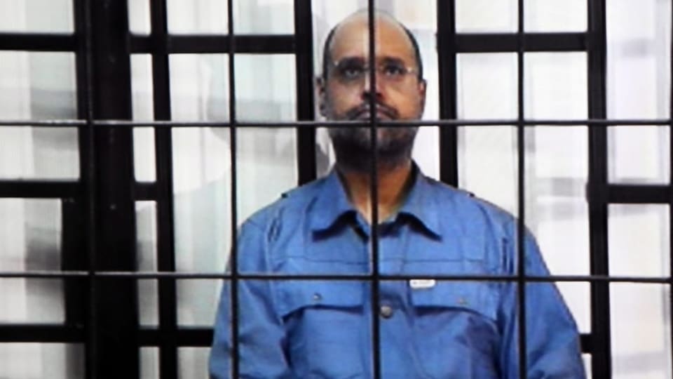 Saif al-Islam Gaddafi 2014 im Gefängnis.