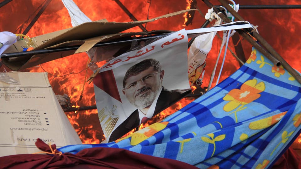 Bild vom gestürzten Präsident Mohammed Mursi. 