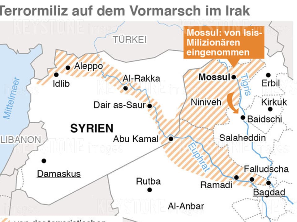 Karte Syrien/Irak.