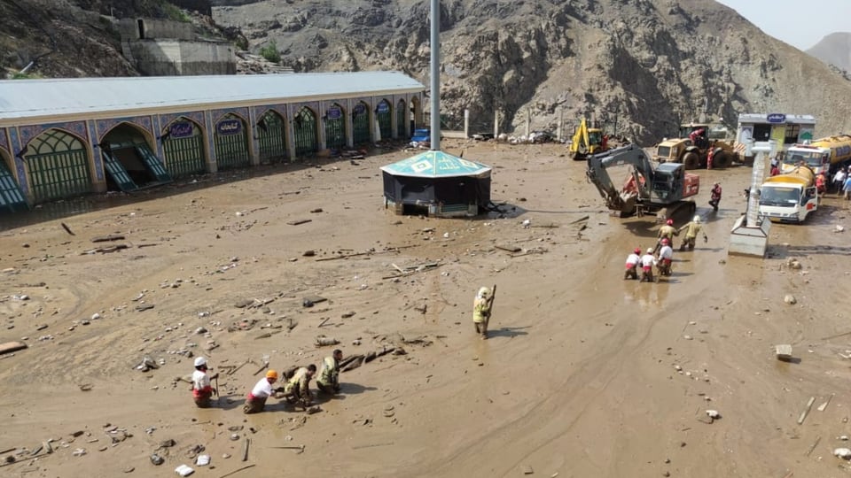 Überschwemmungen in der iranischen Stadt Zadeh Davood, nordöstlich der Hauptstadt Teheran.