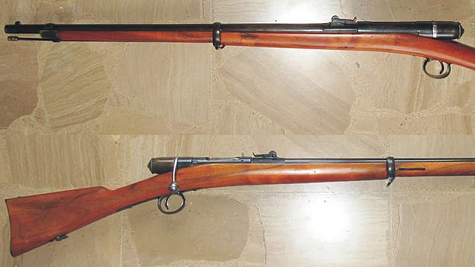 Zwei Vetterli-Repetiergewehre, mit denen die Schweizer Armee bis 1889 ausgerüstet wurde.