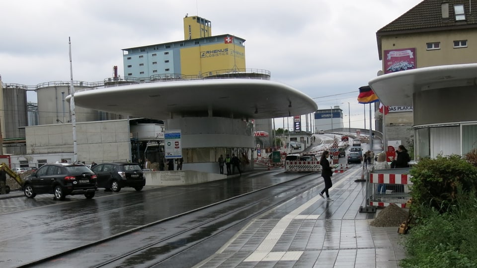 Blick auf das neue Zollhaus Weil-Friedlingen