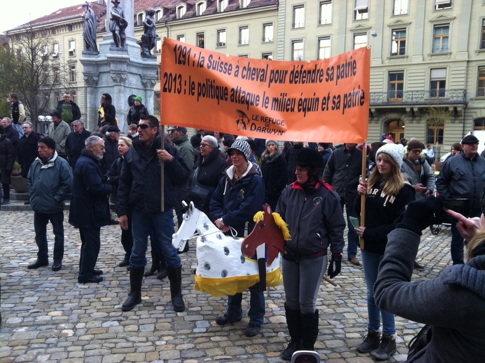 Plakat der Demonstranten