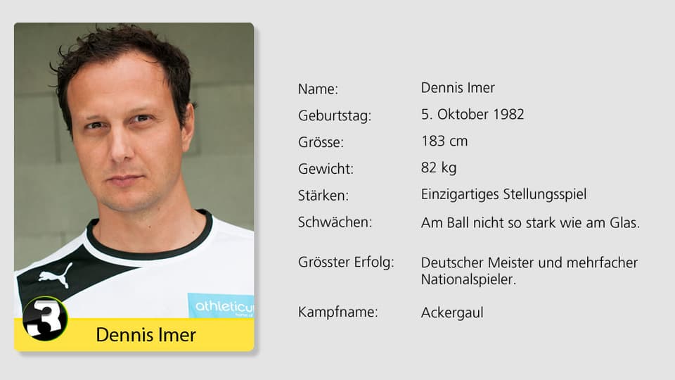Ist am Ball nicht so stark wie am Glas. Fürs Team Deutschland hats trotzdem gereicht. Dennis Imer. 