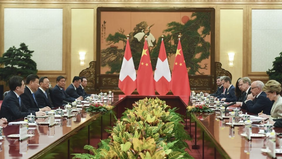 Finanzminister Ueli Maurer (2. v. rechts) mit seiner Delegation beim Besuch in Peking im April 2019.