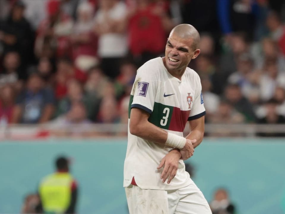 Pepe bei der Viertelfinal-Niederlage gegen Marokko.