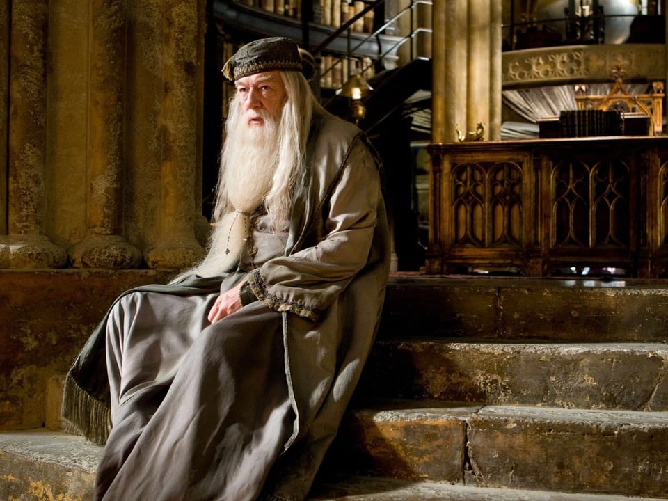 Michael Gambon as Dumbledore.