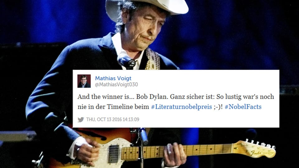 Bob Dylan bekommt den Literaturnobelpreis – das sind die Reaktionen im Netz. 