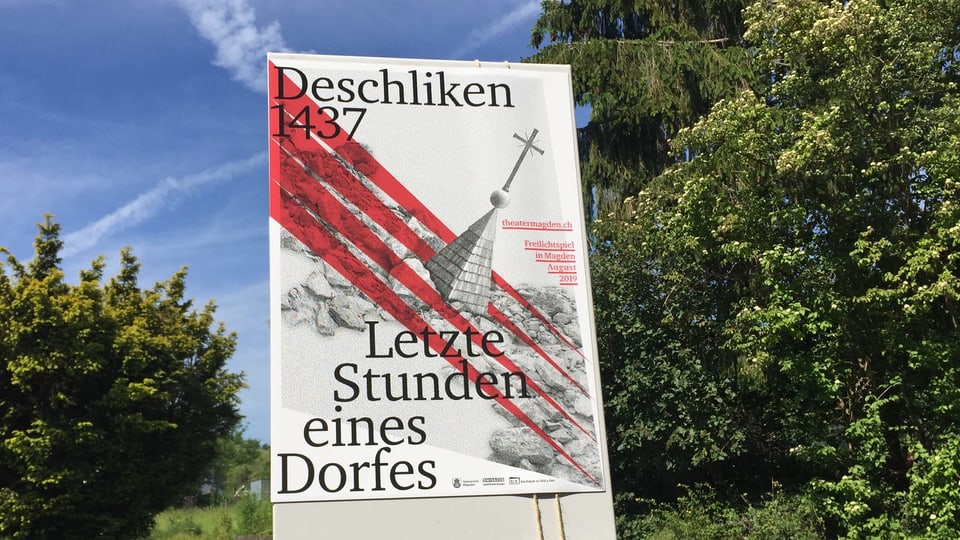 Plakat zum Dorf Deschliken.