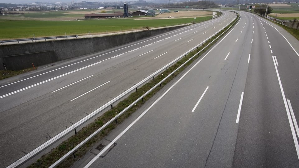 Leere A1 im Grauholz.