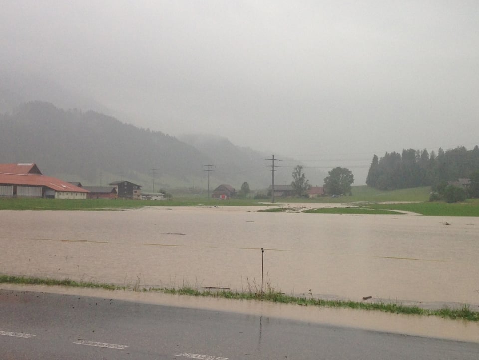 Ein überflutetes Feld.
