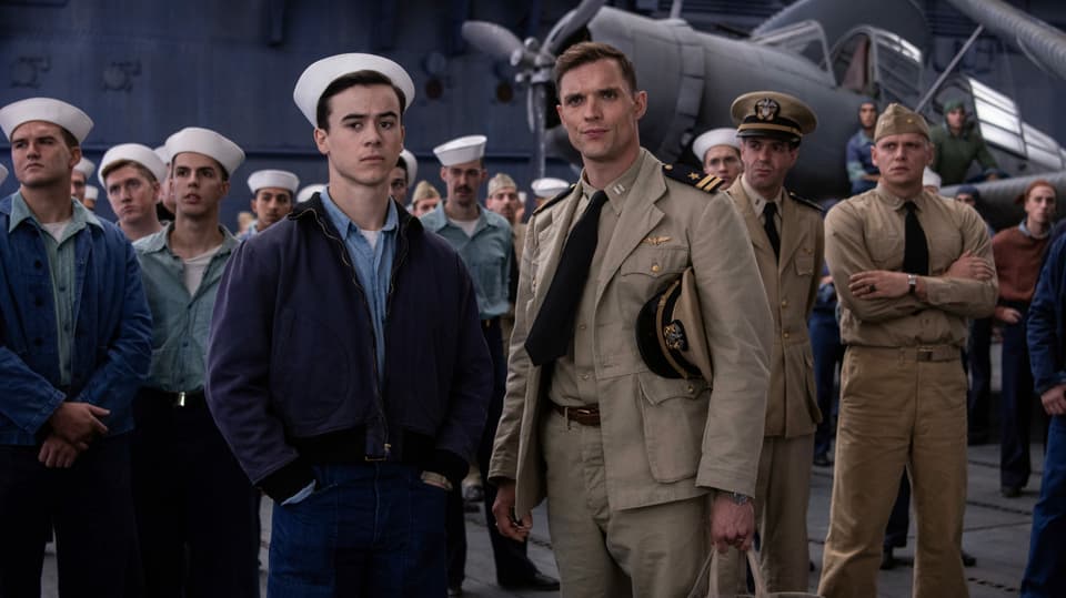Gruppenbild der Schauspieler, die im Film US-Militärpiloten verkörpern.
