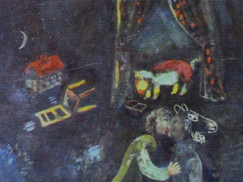 Ein Gemälde von Marc Chagall in dunklen Blautönen