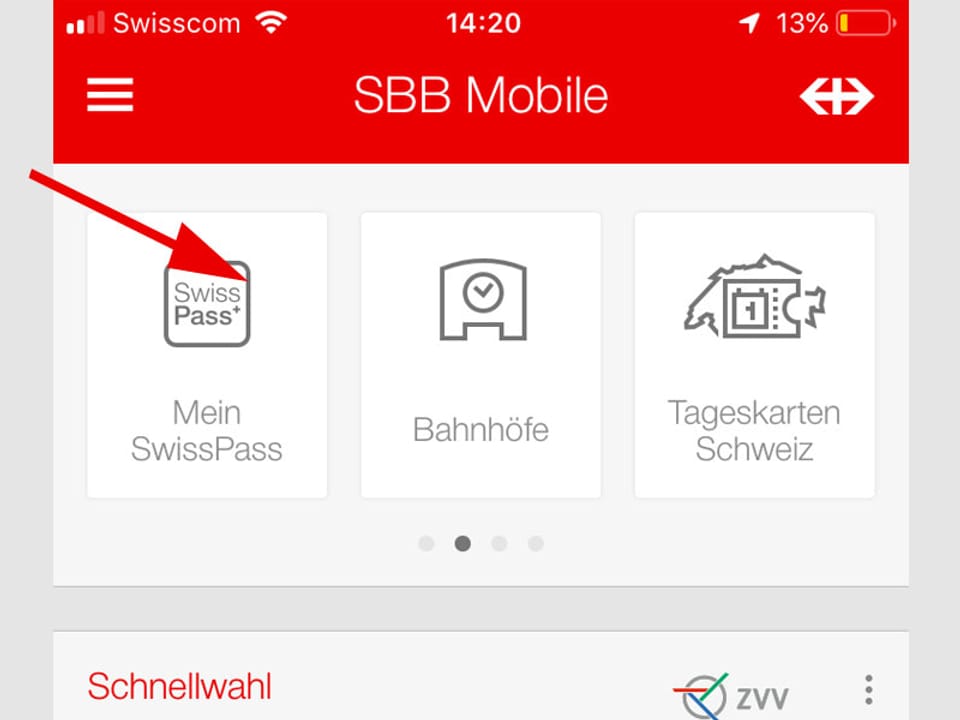 Printscreen SBB-Mobile-App.