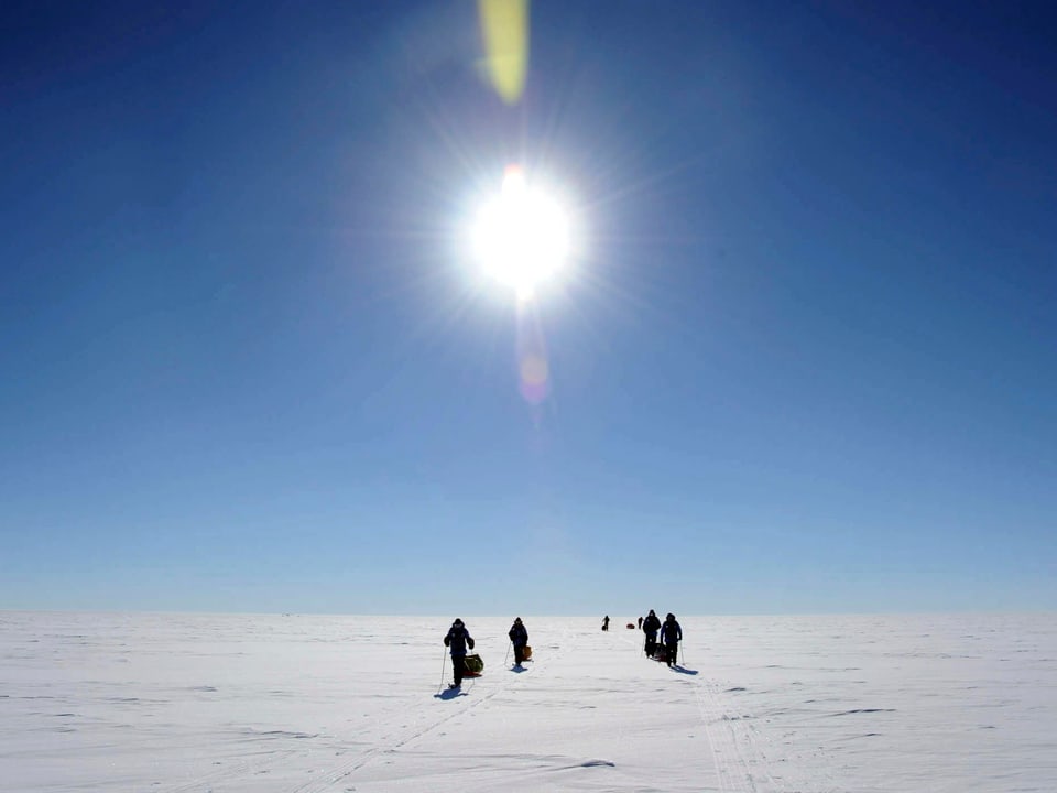 Polartag am Nordpol lockt Expeditionen an.