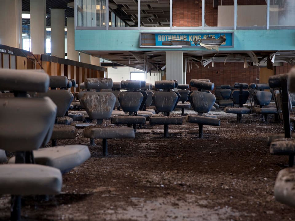 Die heruntergekommene Wartehalle im verlassenen Flughafen von Nikosia.