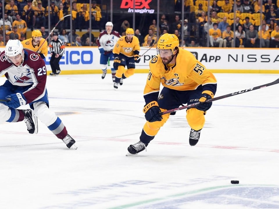 Im Laufduell mit Nathan MacKinnon Roman Josi