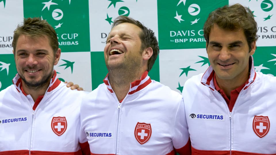 Wawrinka, Lüthi und Federer (von links)