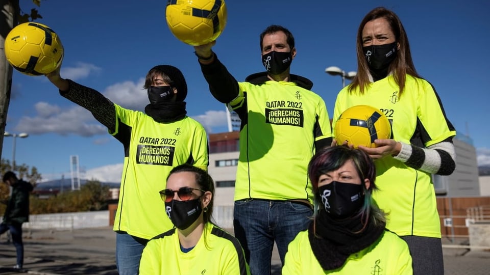 Protestaktion von Amnesty International in Spanien.