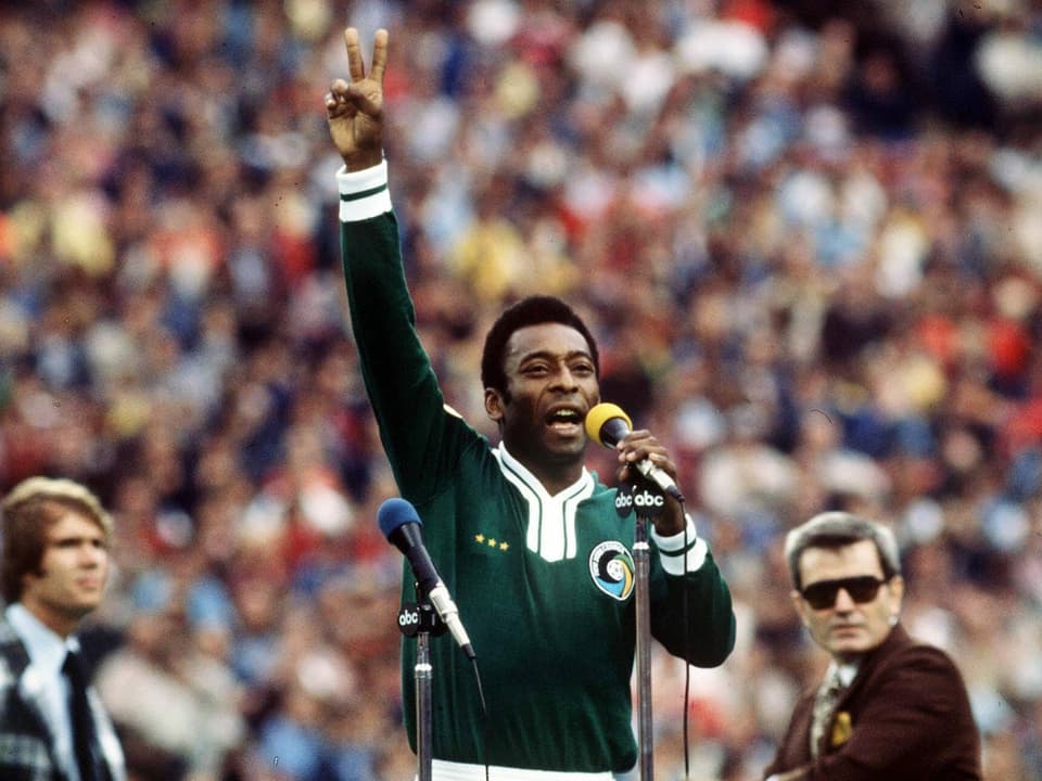 Pelé bei seinem letzten Spiel für Cosmos im Jahr 1977.