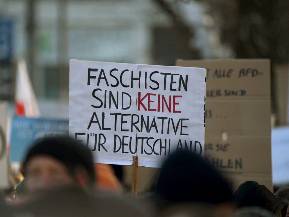 Plakat mit der Aufschrift: «Faschisten sind keine Alternative für Deutschland»