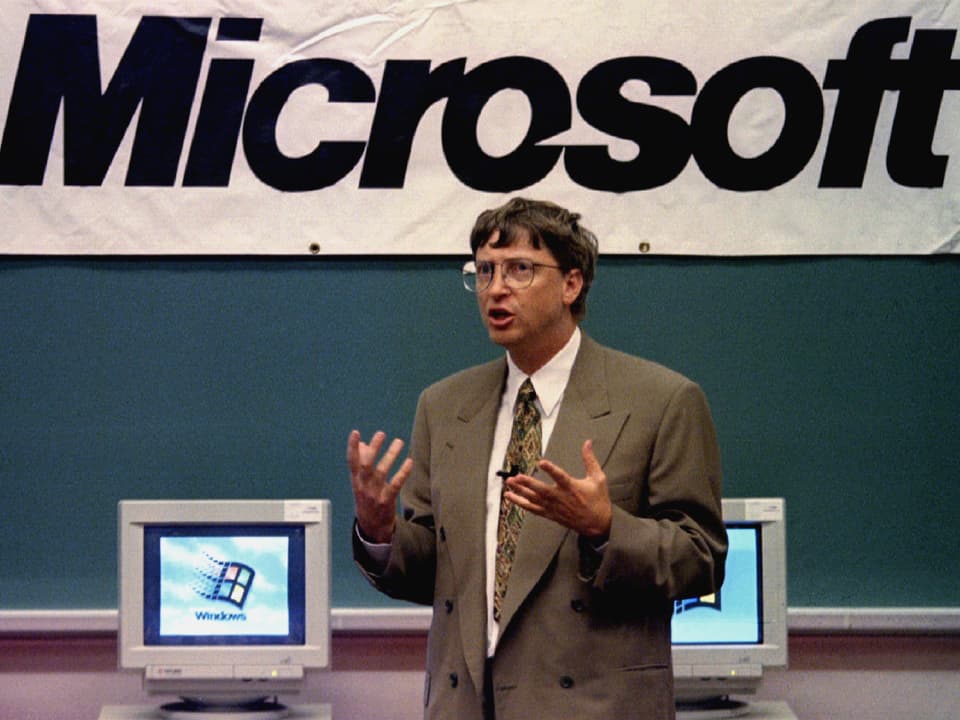 Bill Gates 1995 an der Universität in Ottawa.  
