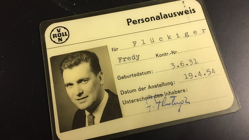 Personalausweis der Firma Von Roll von 1954