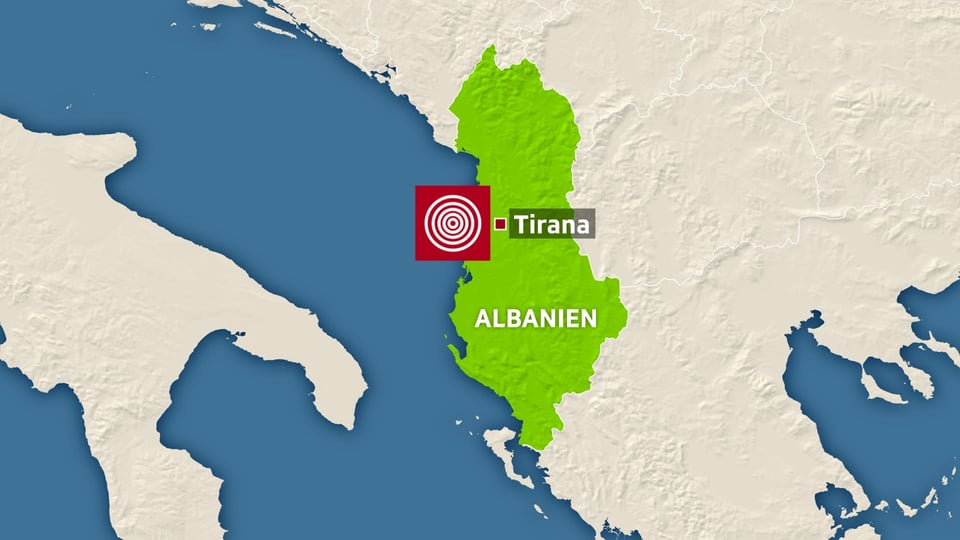 Karte von Albanien.